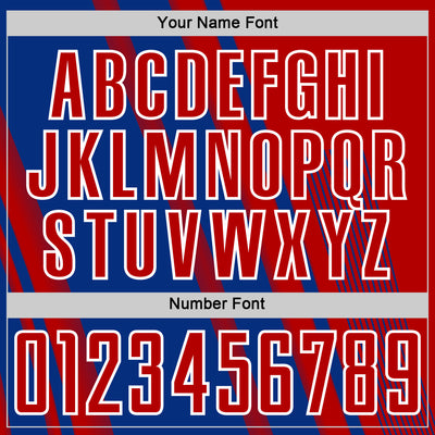 Custom Red Royal-White Lines Sports Sublimation Soccer Uniform Jersey