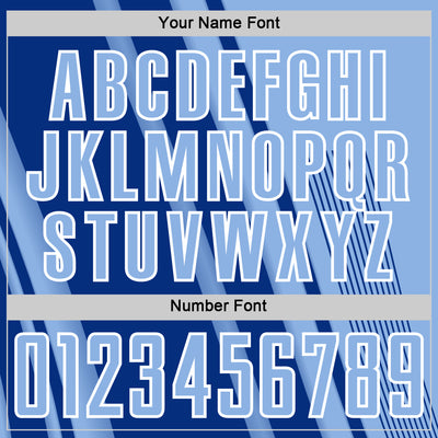 Custom Light Blue Royal-White Lines Sports Sublimation Soccer Uniform Jersey