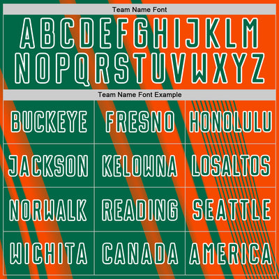 Custom Orange Kelly Green-White Lines Sports Sublimation Soccer Uniform Jersey