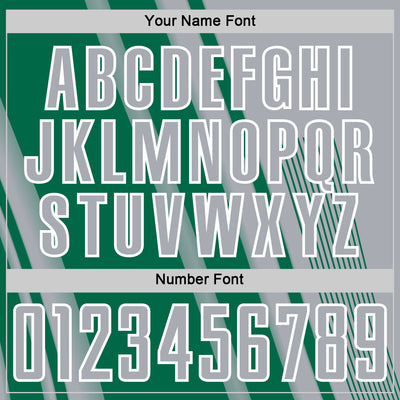 Custom Gray Kelly Green-White Lines Sports Sublimation Soccer Uniform Jersey
