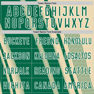 Custom Cream Kelly Green-White Lines Sports Sublimation Soccer Uniform Jersey