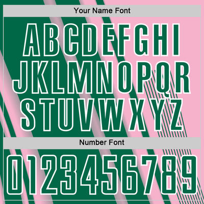 Custom Light Pink Kelly Green-White Lines Sports Sublimation Soccer Uniform Jersey