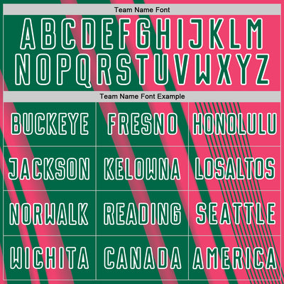 Custom Neon Pink Kelly Green-White Lines Sports Sublimation Soccer Uniform Jersey