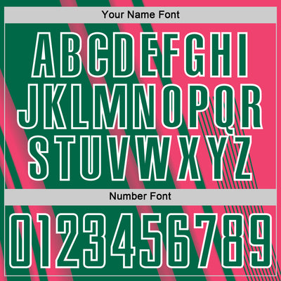 Custom Neon Pink Kelly Green-White Lines Sports Sublimation Soccer Uniform Jersey