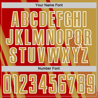 Custom Old Gold Red-White Lines Sports Sublimation Soccer Uniform Jersey