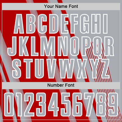 Custom Gray Red-White Lines Sports Sublimation Soccer Uniform Jersey