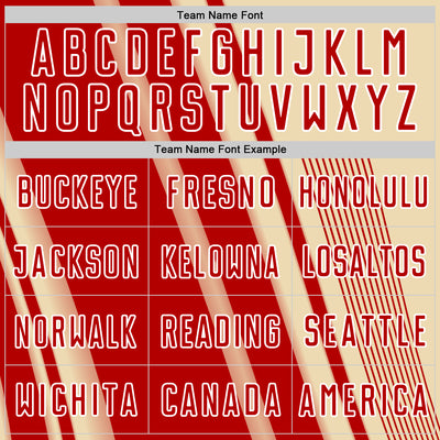 Custom Cream Red-White Lines Sports Sublimation Soccer Uniform Jersey