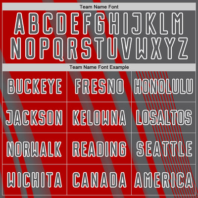 Custom Steel Gray Red-White Lines Sports Sublimation Soccer Uniform Jersey