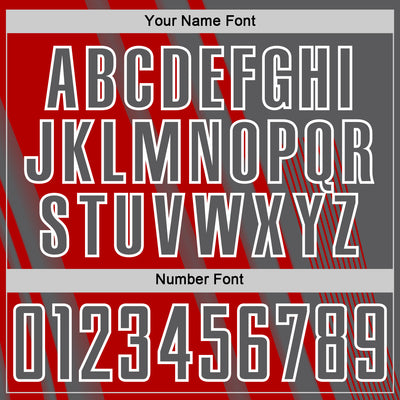 Custom Steel Gray Red-White Lines Sports Sublimation Soccer Uniform Jersey