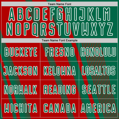 Custom Kelly Green Red-White Lines Sports Sublimation Soccer Uniform Jersey