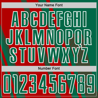 Custom Kelly Green Red-White Lines Sports Sublimation Soccer Uniform Jersey