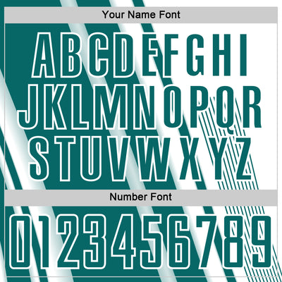 Custom White Teal Lines Sports Sublimation Soccer Uniform Jersey