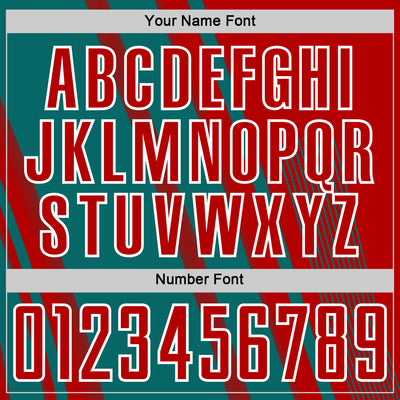 Custom Red Teal-White Lines Sports Sublimation Soccer Uniform Jersey