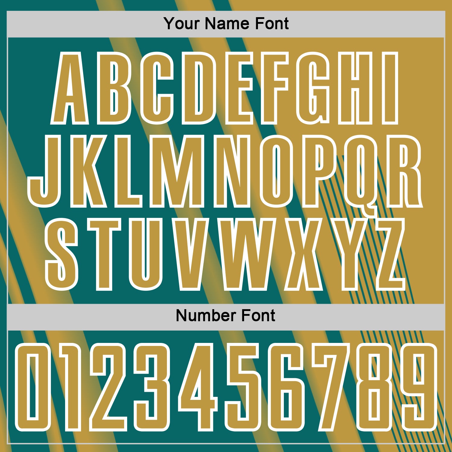 Custom Old Gold Teal-White Lines Sports Sublimation Soccer Uniform Jersey