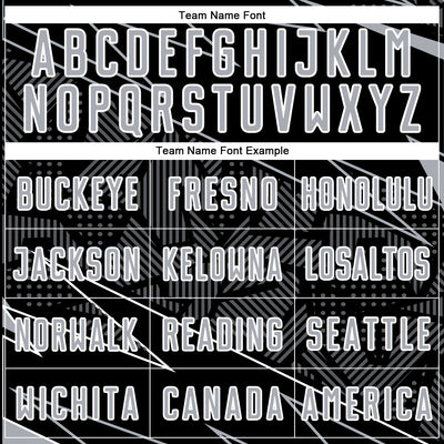 Custom Black Gray-White Lines Sports Sublimation Soccer Uniform Jersey