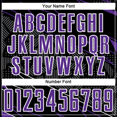 Custom Black Purple-White Lines Sports Sublimation Soccer Uniform Jersey