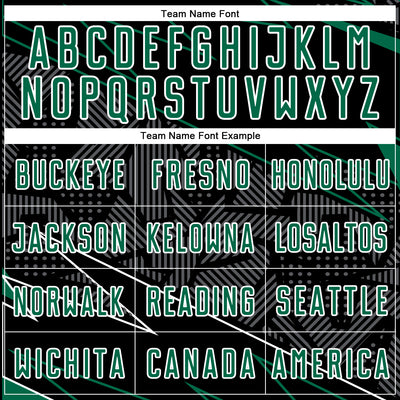 Custom Black Kelly Green-White Lines Sports Sublimation Soccer Uniform Jersey