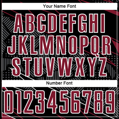 Custom Black Crimson-White Lines Sports Sublimation Soccer Uniform Jersey