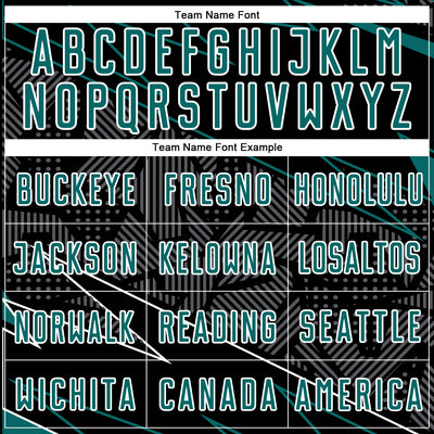 Custom Black Teal-White Lines Sports Sublimation Soccer Uniform Jersey