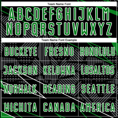 Custom Black Grass Green-White Lines Sports Sublimation Soccer Uniform Jersey