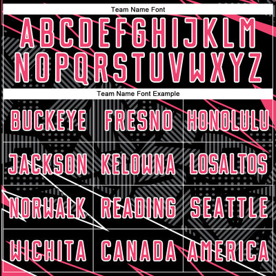 Custom Black Neon Pink-White Lines Sports Sublimation Soccer Uniform Jersey