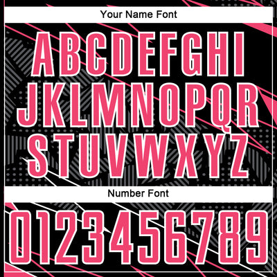 Custom Black Neon Pink-White Lines Sports Sublimation Soccer Uniform Jersey