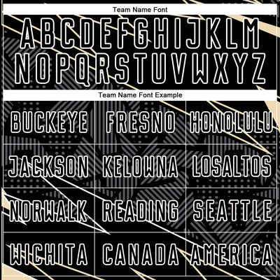 Custom Black Cream-White Lines Sports Sublimation Soccer Uniform Jersey