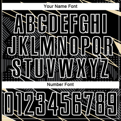 Custom Black Cream-White Lines Sports Sublimation Soccer Uniform Jersey