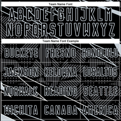 Custom Black Silver Lines Sports Sublimation Soccer Uniform Jersey