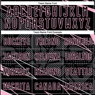 Custom Black Light Pink Lines Sports Sublimation Soccer Uniform Jersey