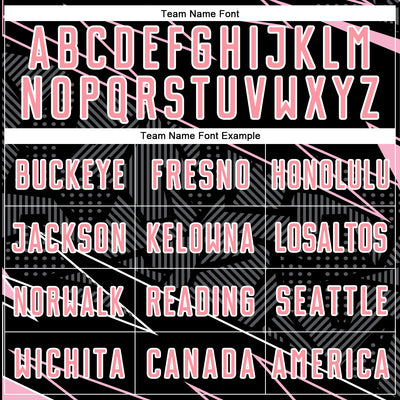 Custom Black Medium Pink-White Lines Sports Sublimation Soccer Uniform Jersey