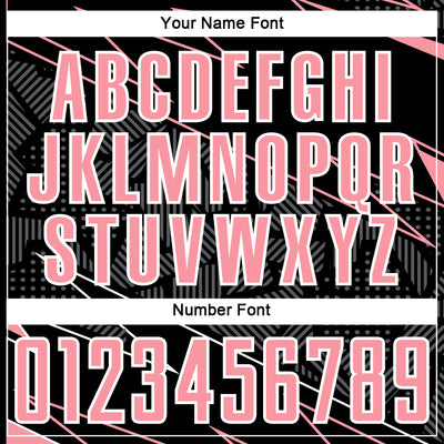 Custom Black Medium Pink-White Lines Sports Sublimation Soccer Uniform Jersey