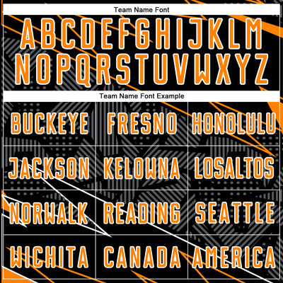 Custom Black Bay Orange-White Lines Sports Sublimation Soccer Uniform Jersey