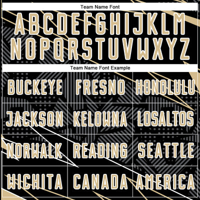 Custom Black Vegas Gold-White Lines Sports Sublimation Soccer Uniform Jersey