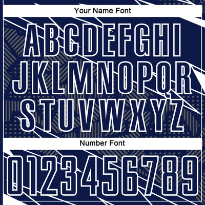 Custom Navy White Lines Sports Sublimation Soccer Uniform Jersey