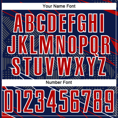 Custom Navy Red-White Lines Sports Sublimation Soccer Uniform Jersey