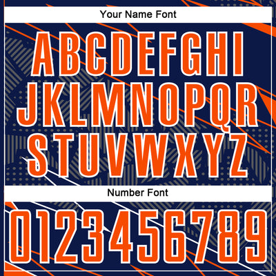 Custom Navy Orange-White Lines Sports Sublimation Soccer Uniform Jersey