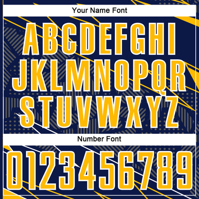 Custom Navy Gold-White Lines Sports Sublimation Soccer Uniform Jersey