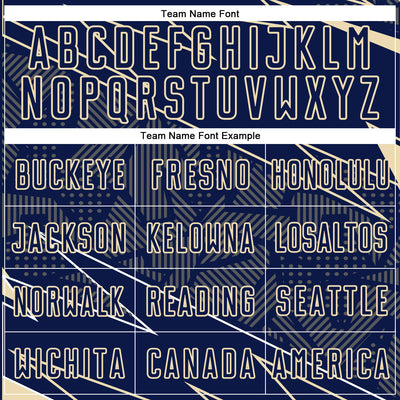 Custom Navy Cream Lines Sports Sublimation Soccer Uniform Jersey