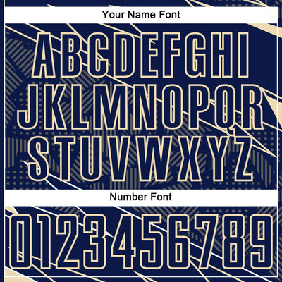 Custom Navy Cream Lines Sports Sublimation Soccer Uniform Jersey