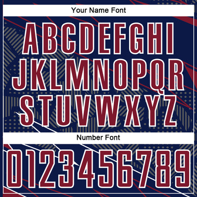 Custom Navy Crimson-White Lines Sports Sublimation Soccer Uniform Jersey