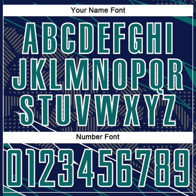 Custom Navy Teal-White Lines Sports Sublimation Soccer Uniform Jersey