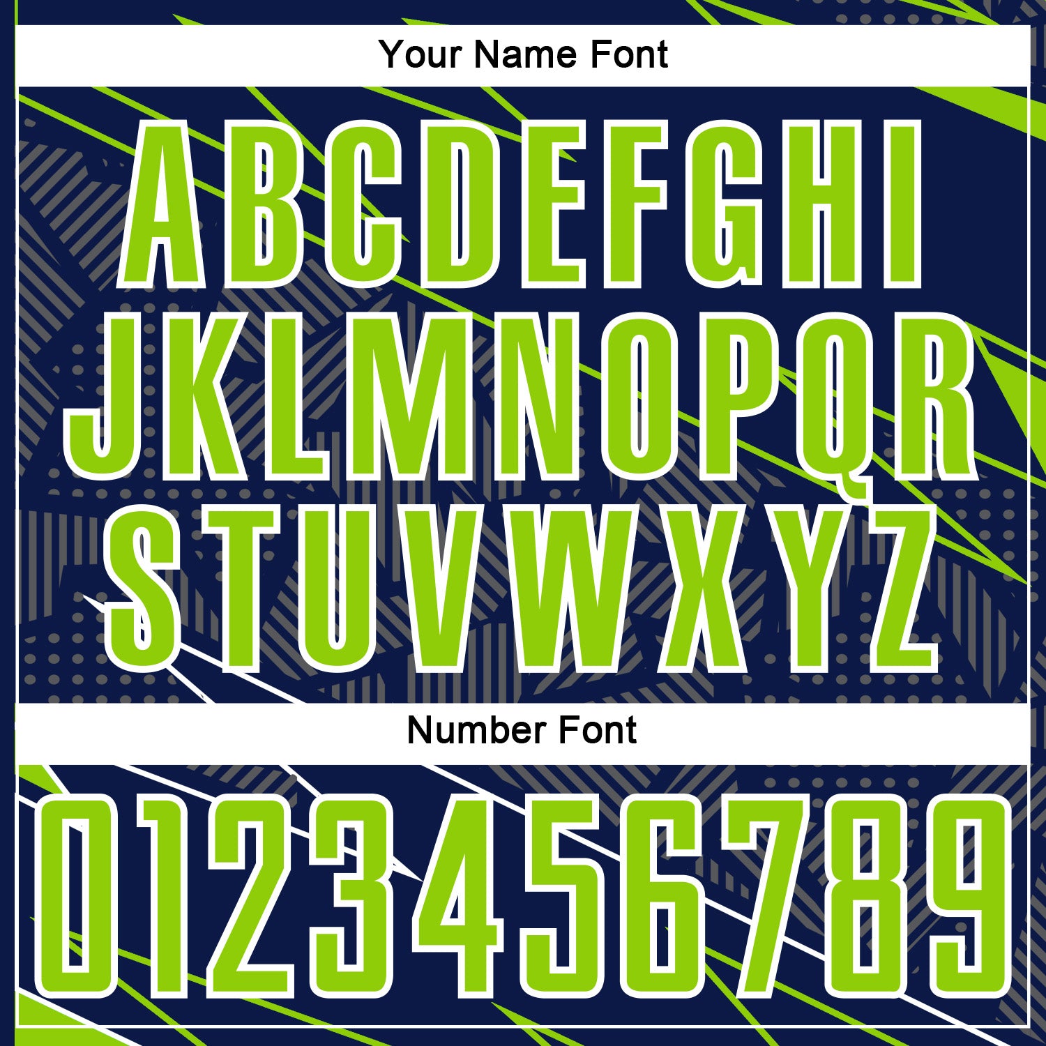 Custom Navy Neon Green-White Lines Sports Sublimation Soccer Uniform Jersey