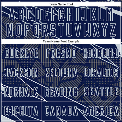 Custom Navy Silver Lines Sports Sublimation Soccer Uniform Jersey