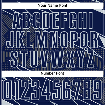 Custom Navy Silver Lines Sports Sublimation Soccer Uniform Jersey