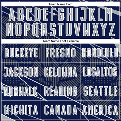 Custom Navy Gray-White Lines Sports Sublimation Soccer Uniform Jersey