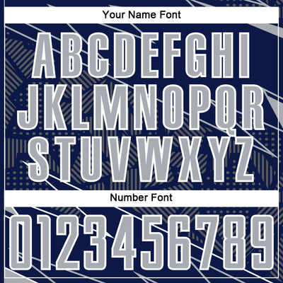 Custom Navy Gray-White Lines Sports Sublimation Soccer Uniform Jersey