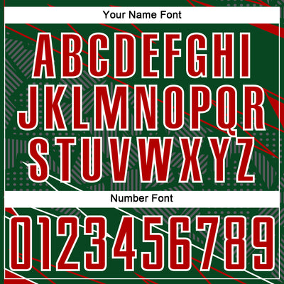 Custom Green Red-White Lines Sports Sublimation Soccer Uniform Jersey