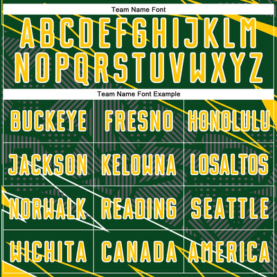 Custom Green Yellow-White Lines Sports Sublimation Soccer Uniform Jersey