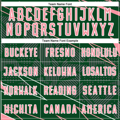 Custom Green Medium Pink-White Lines Sports Sublimation Soccer Uniform Jersey